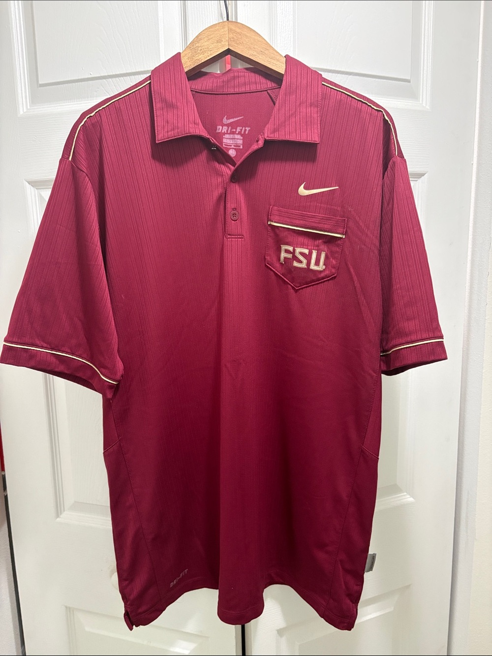 Nike Men's Florida State University Garnet FSU Polo with Gold Trim